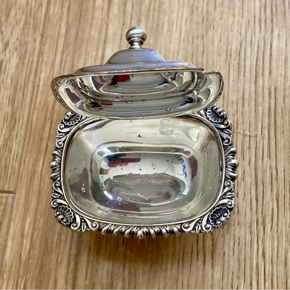 Mini Silver Mustard Pot  BIRKS "Regency Plate" Gorgeous Hinge Lidded - Picture 7 of 7